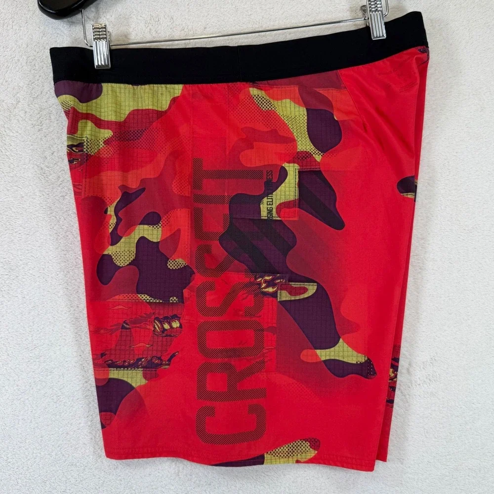 Reebok Super Nasty Speed CrossFit Training Gym Shorts Mens M Red Camo AJ1505
